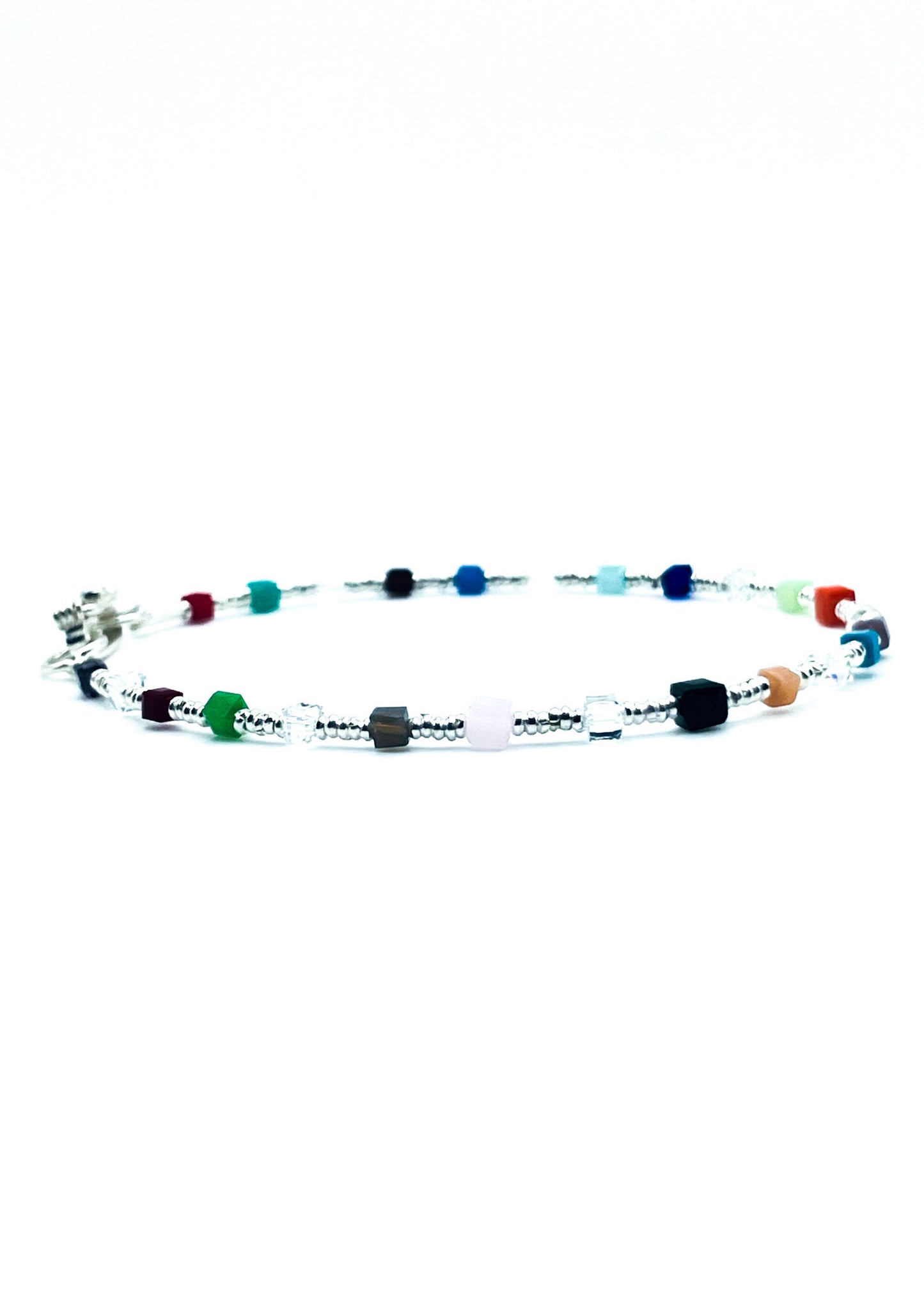 Mini Silver Beads & Murano Bracelet