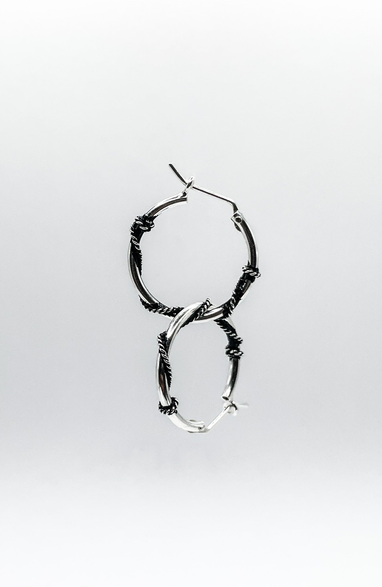 Medium Hoops in Burnt Silver