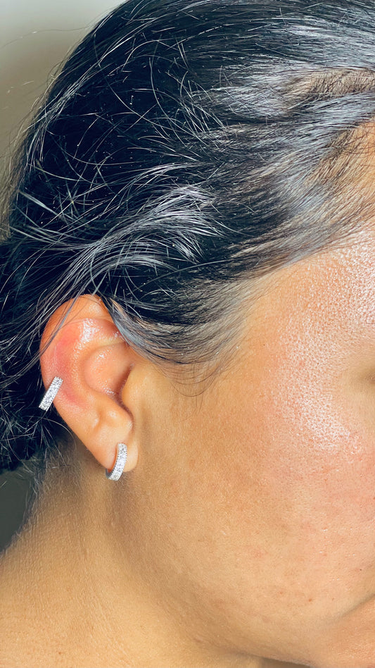 Sparkly Mini Hoops with Cubic Zirconia