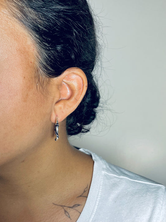 Medium Hoops in Burnt Silver